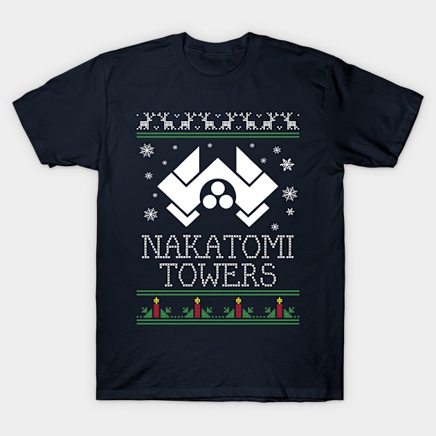 Die Hard Nakatomi Towers Christmas T-Shirt by Rebus28